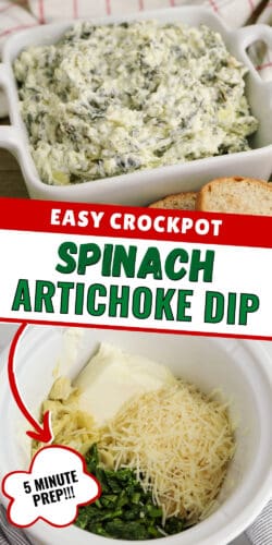 Easy crockpot spinach artichoke dip
