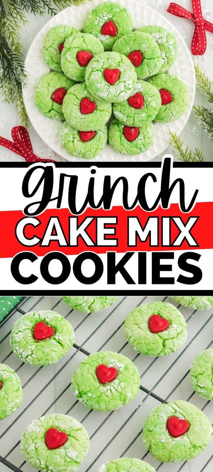 Grinch Cake Mix Cookies Pin