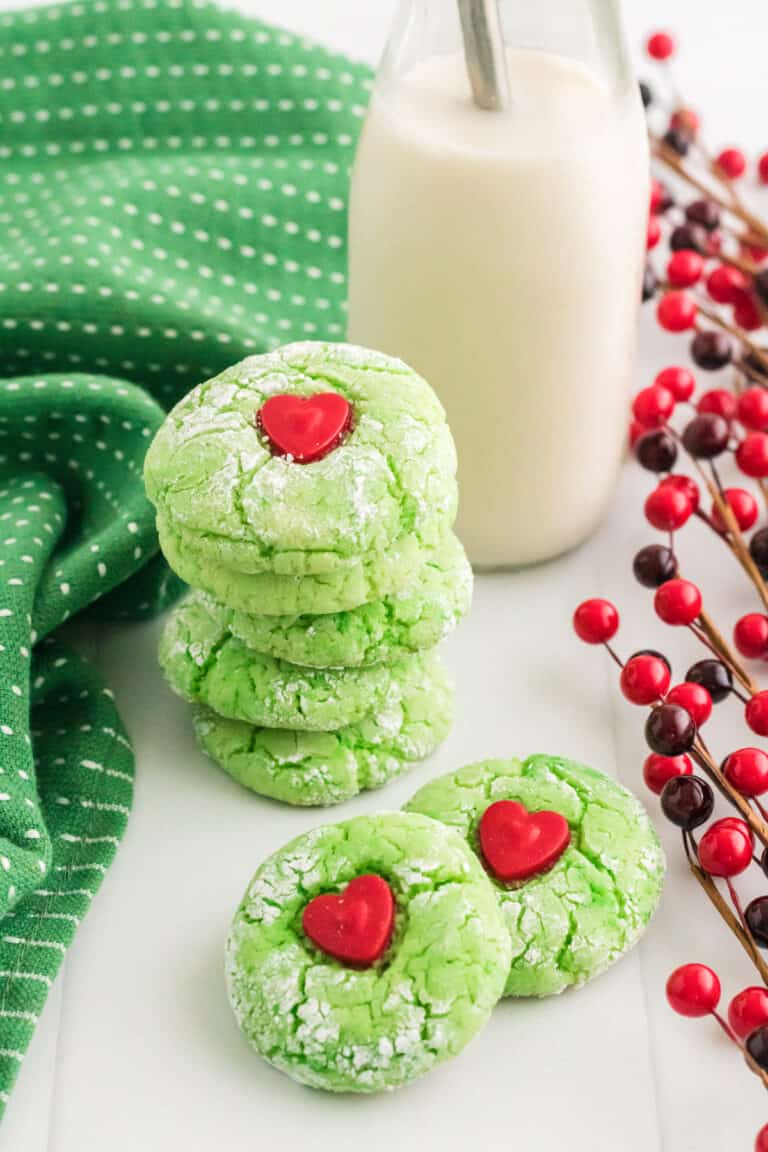 Grinch Cake Mix Cookies