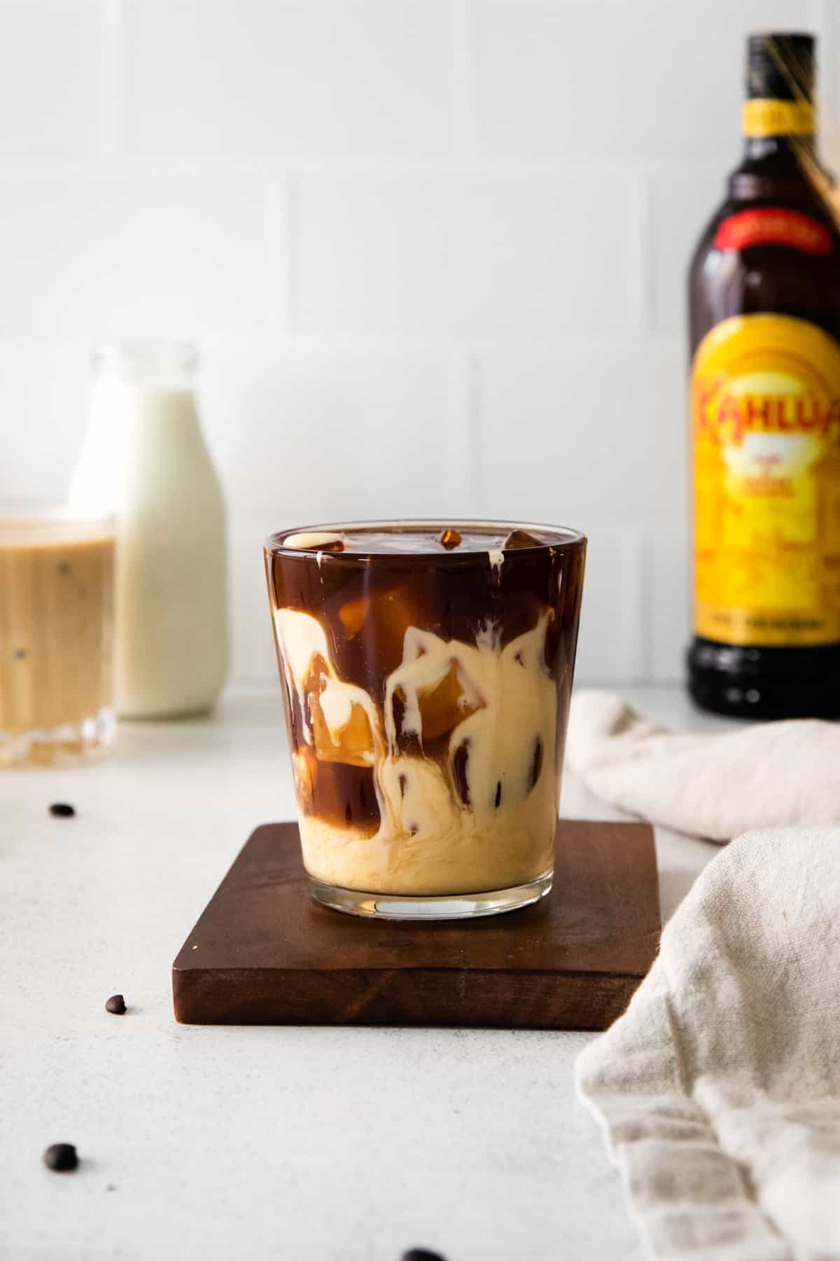 unstirred eggnog white russian cocktail