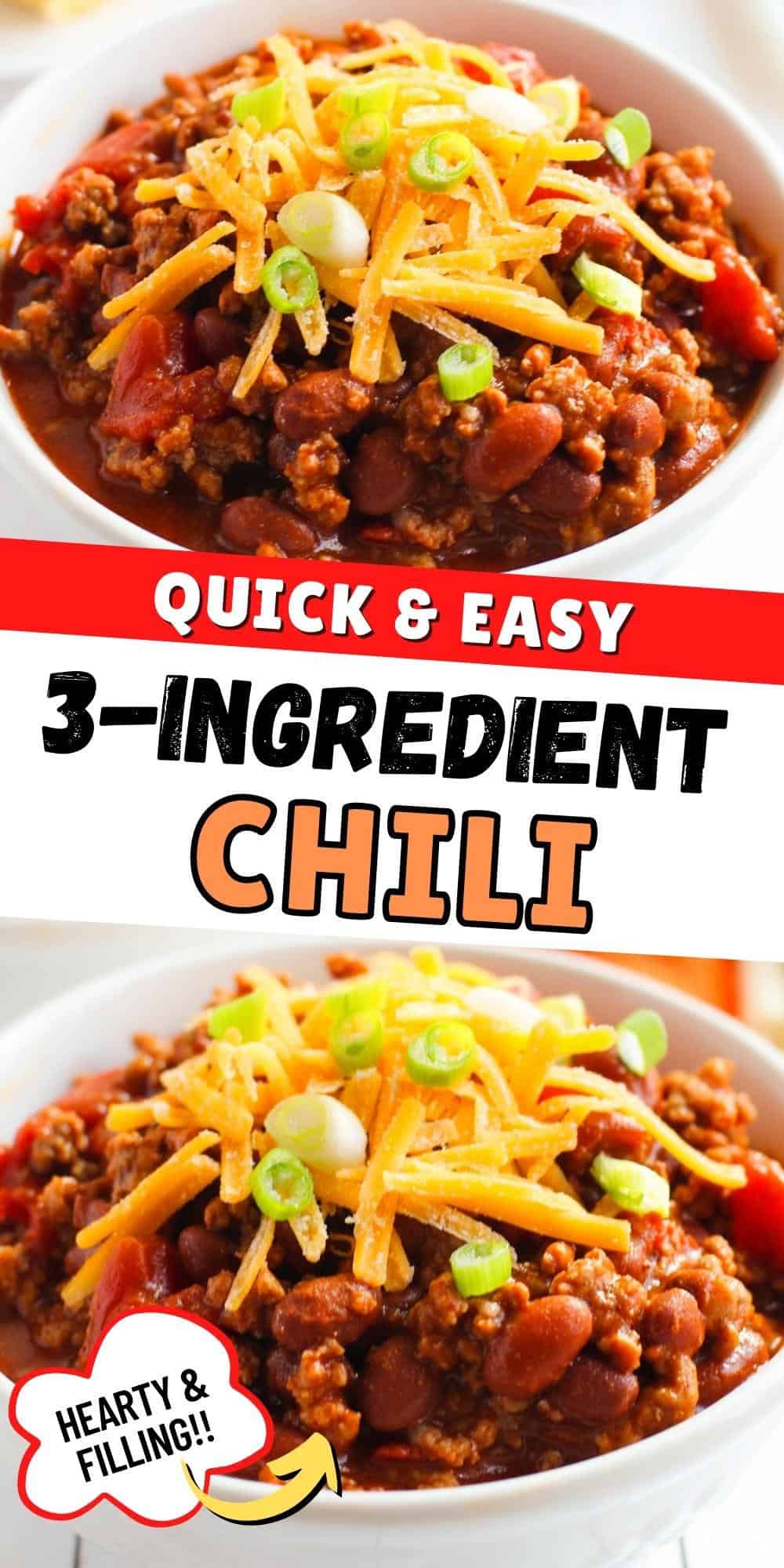 Quick and Easy 3 Ingredient Chili