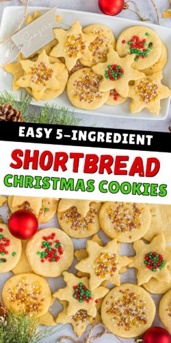 Easy five ingredient shortbread christmas cookies