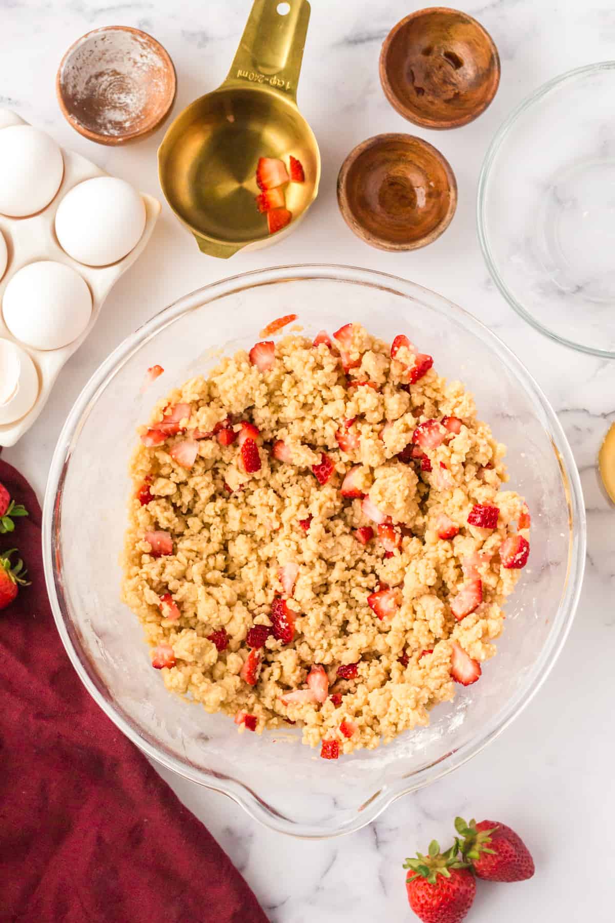 Cookie Dough with fresh strawberries