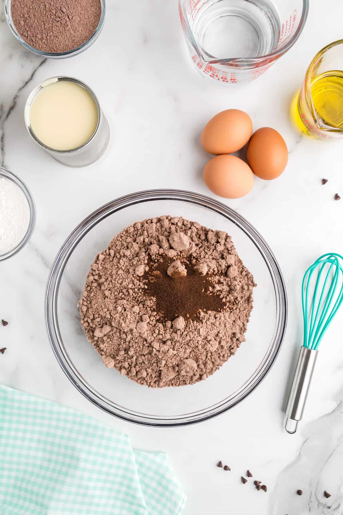 chocolate cake mix with instant espresso powder