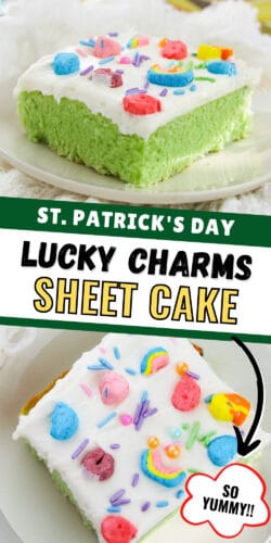 St Patricks Day Lucky Charms Sheet Cake Pinterest Image