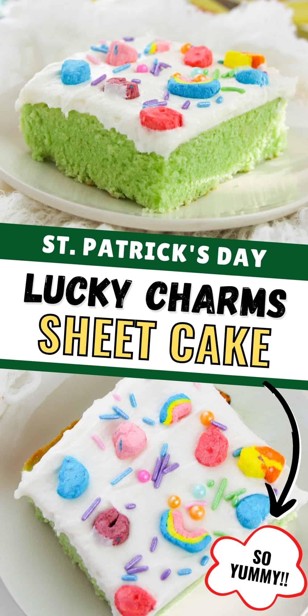 St. Patrick's Day Lucky Charms Sheet Cake Pin