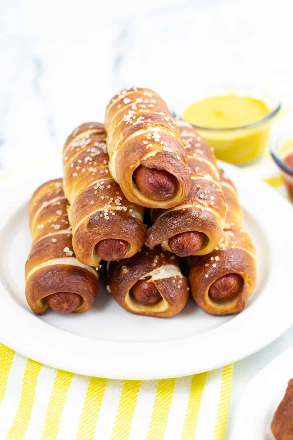 Homemade Pretzel Wrapped Hot Dogs