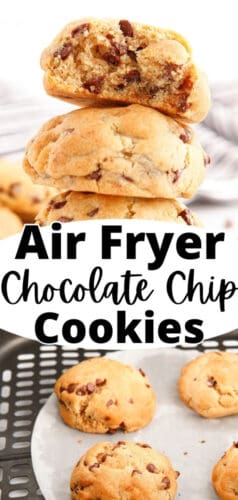 Air fryer chocolate chip cookies pin.