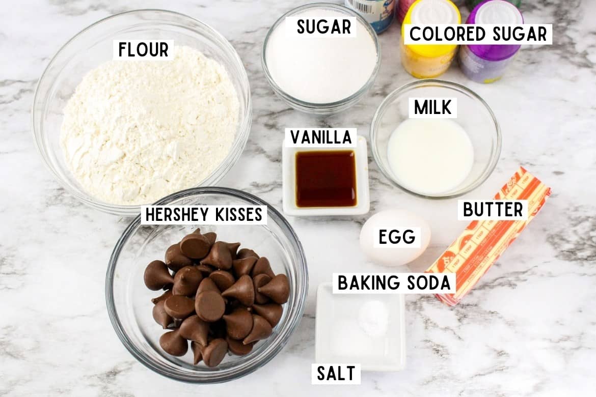 Ingredients for Easter Blossom Sugar Cookies with Hershey Kisses