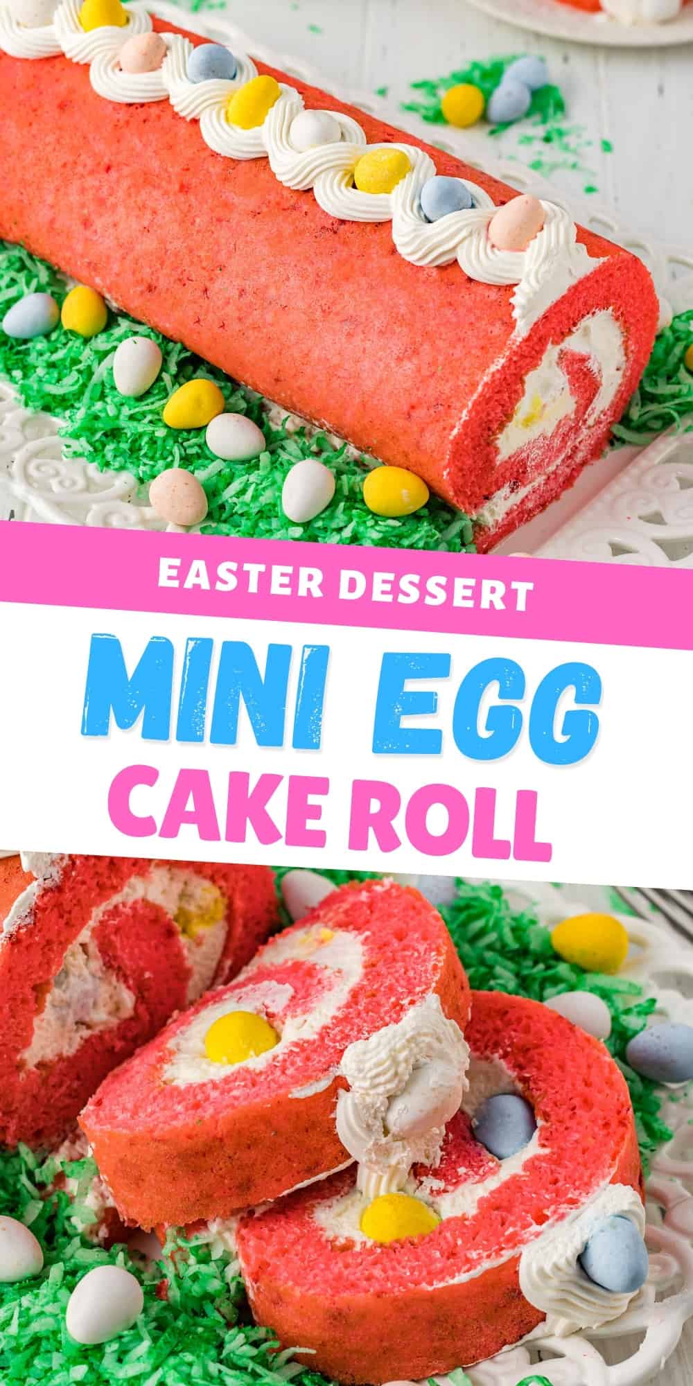Mini Egg Cake Roll - Easter Dessert.