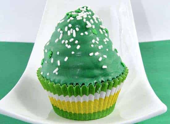 Green Velvet Cupcakes with Cream Cheese Frosting.