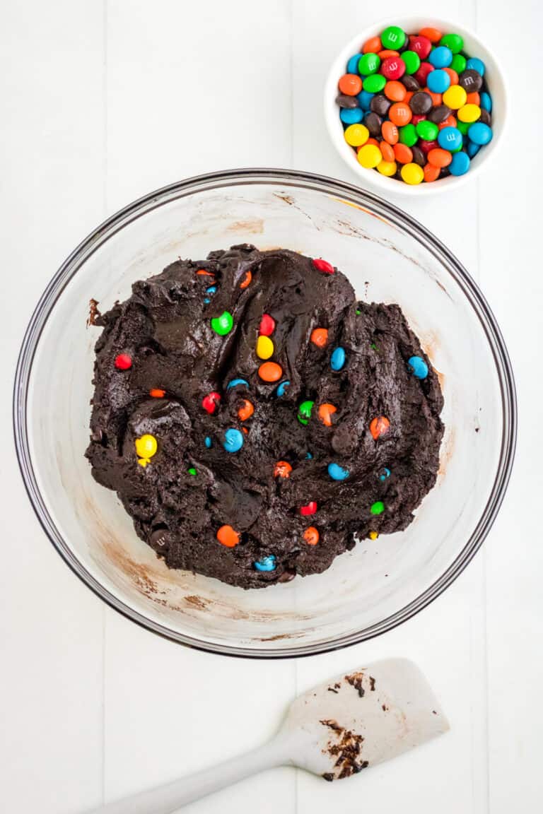 Chocolate Cake Mix Cookies with M&Ms