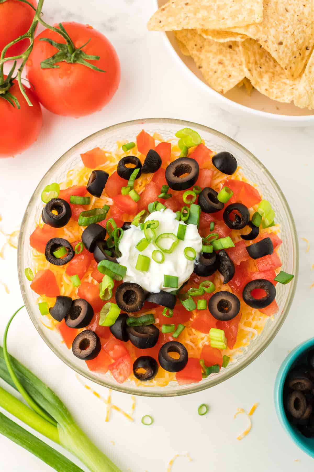 Seven layer dip without cream cheese.