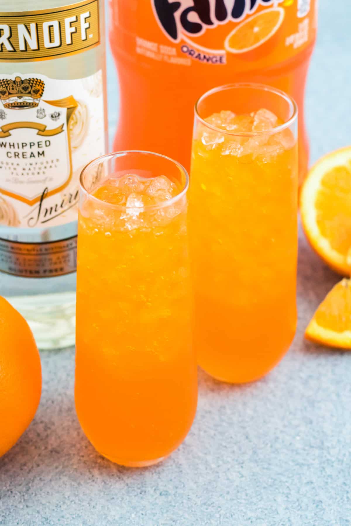 Orange cocktail with vodka.