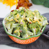 Broccoli salad with bacon and cheese.