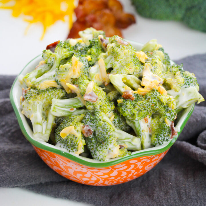 Broccoli salad with bacon and cheese.