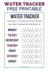 Free Printable Water Tracker