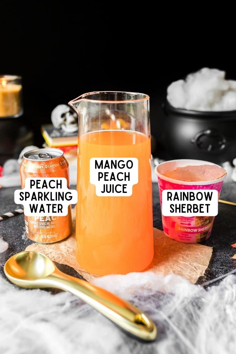 3-Ingredient Halloween Punch with Orange Sherbet