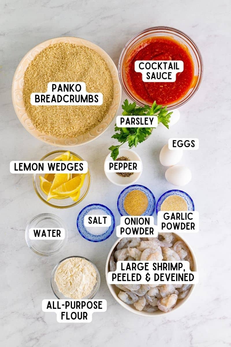 Ingredients for Panko Shrimp.