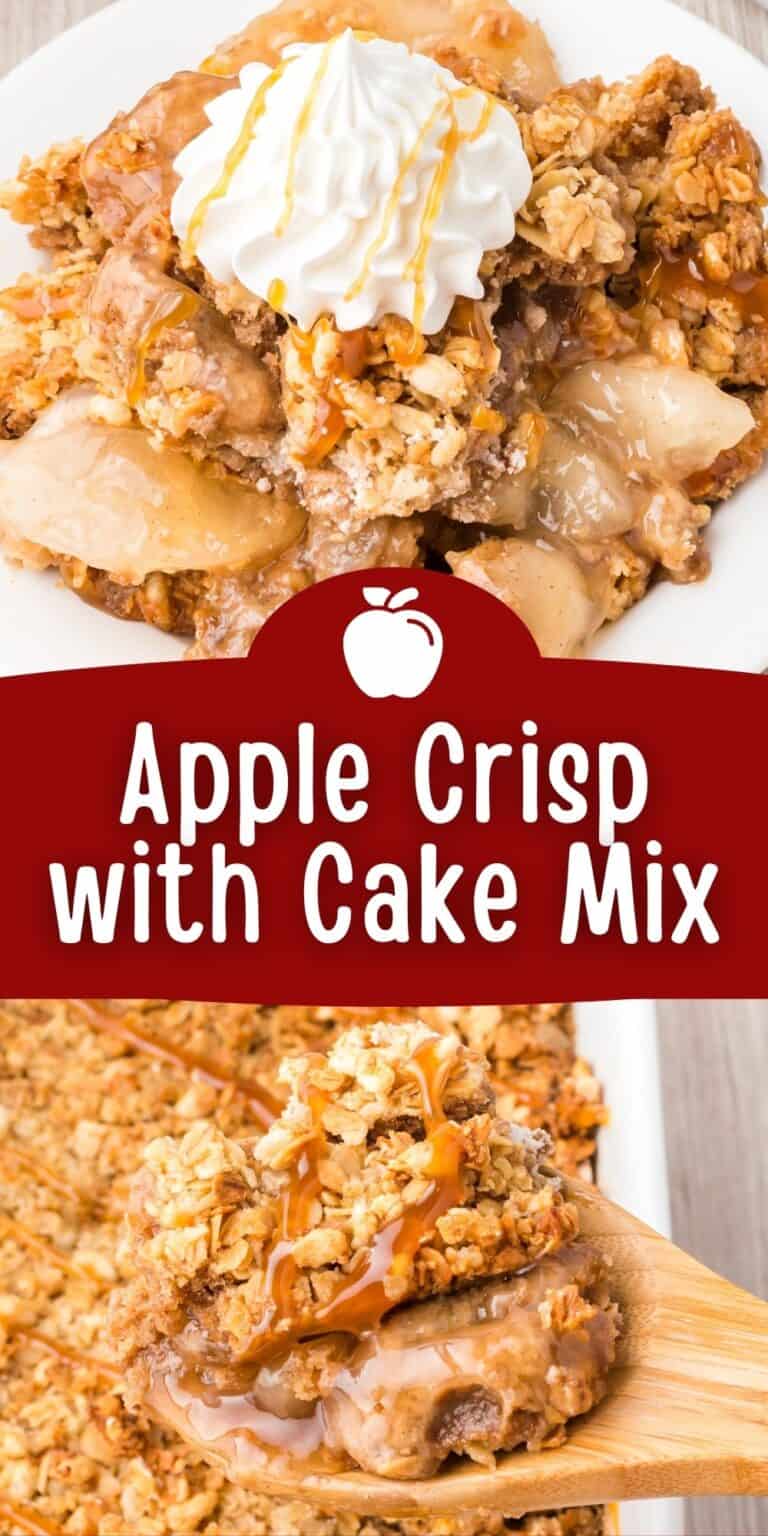 Apple Crisp with Cake Mix (Easy Dump Cake Recipe!)