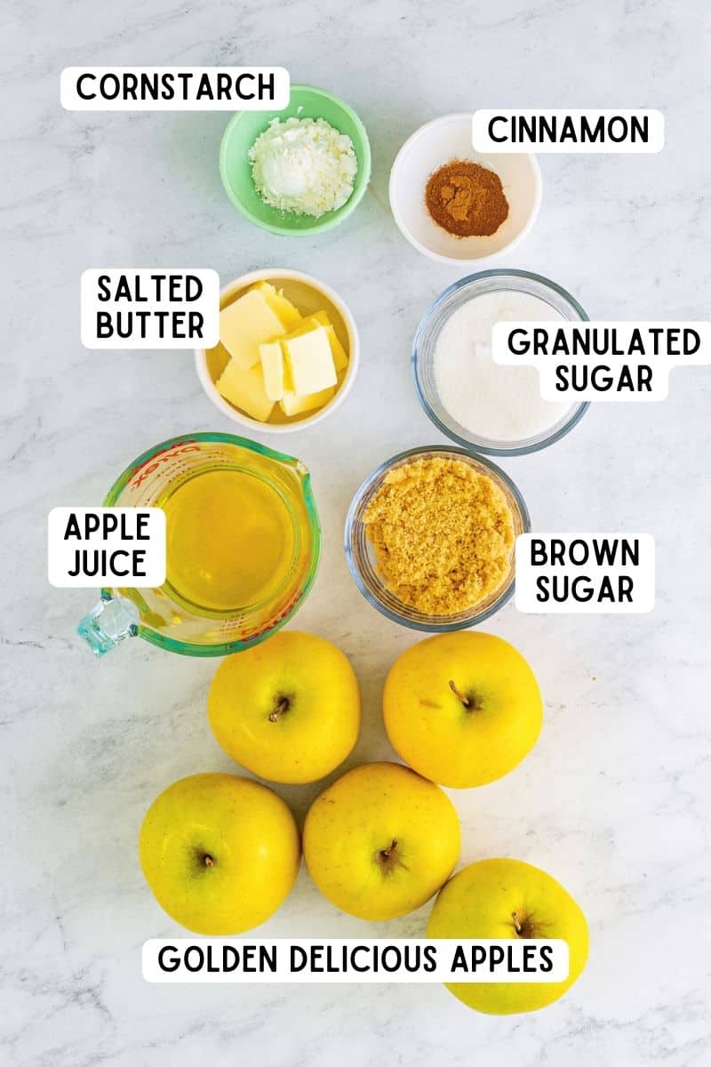 Ingredients for Cracker Barrel Fried Apples Recipe.