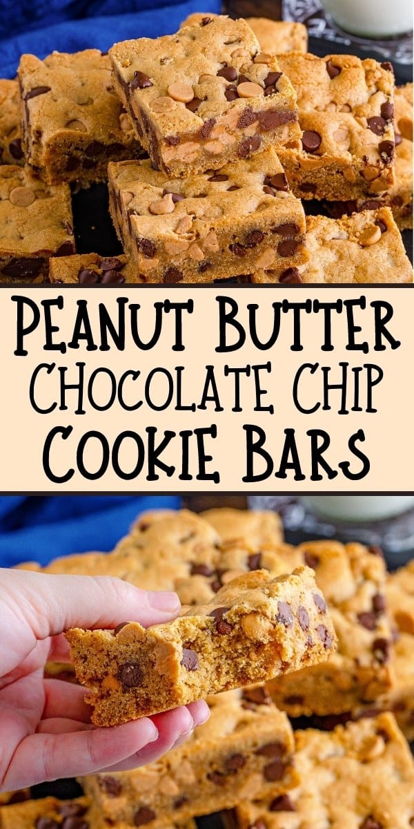 Peanut butter chocolate chip cookie bars.