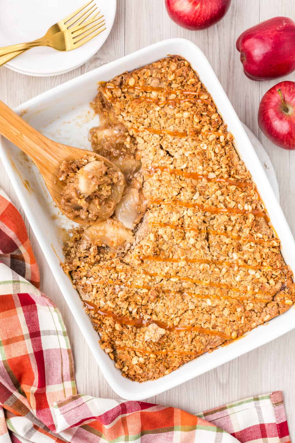 Apple Crisp with Cake Mix (Easy Dump Cake Recipe!)