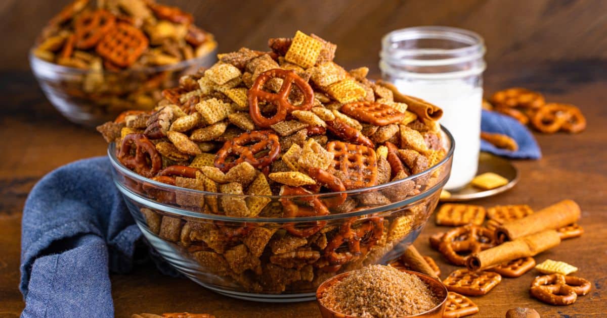 Cinnamon Sugar Chex Mix Recipe Crayons & Cravings