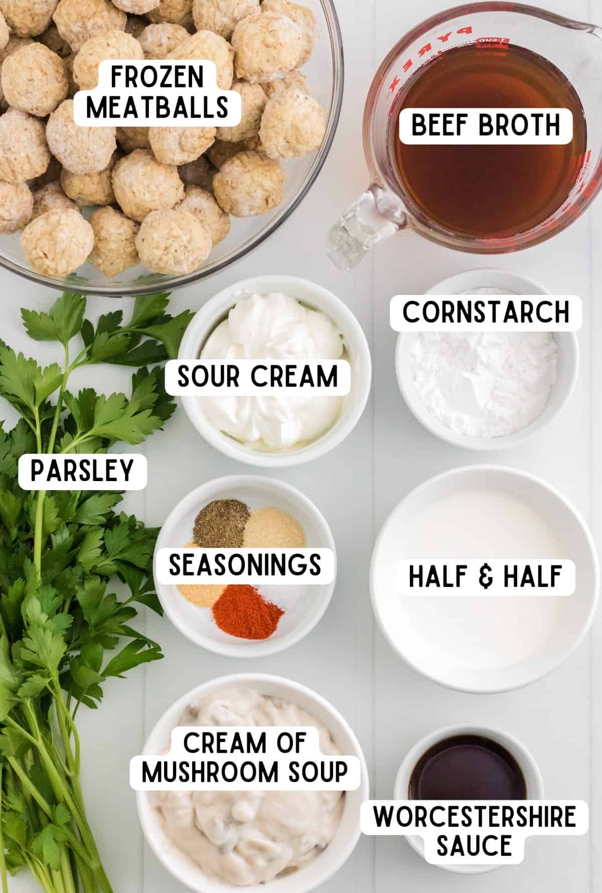 Slow cooker swedish meatball ingredients.