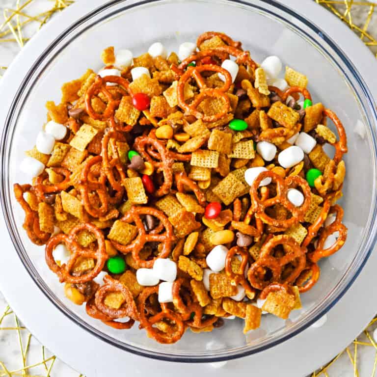 Easy Christmas Chex Mix Recipe with M&Ms