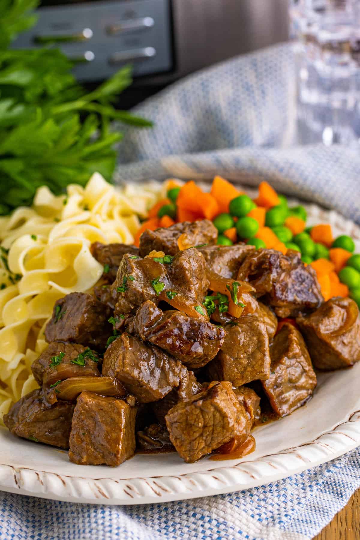 9 - Sirloin Steak Bites with Broccoli, Mashed Sweet Potatoes, and