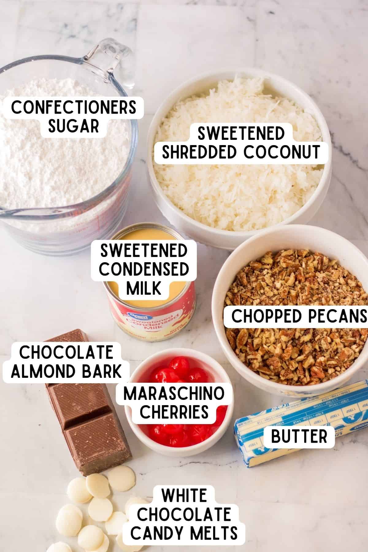 Martha Washington Candy Ingredients.