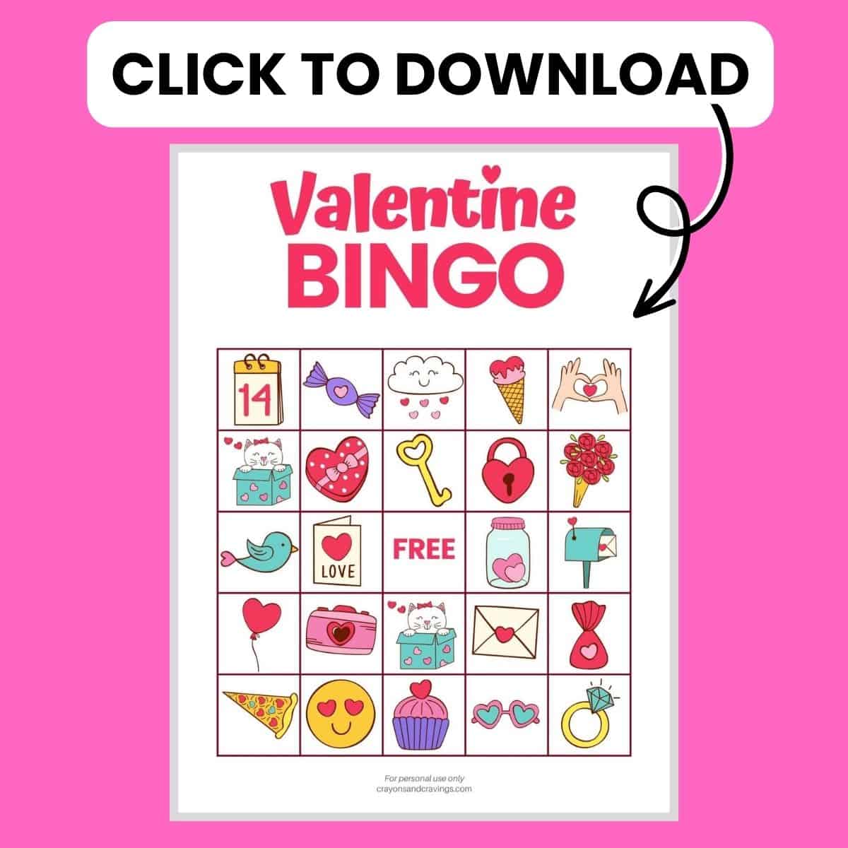 Valentine Bingo - FREE Printable Valentine's Day Game with 10 Cards!