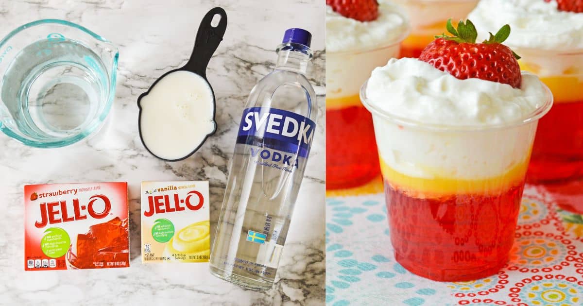 Strawberries and Cream Jello Shots