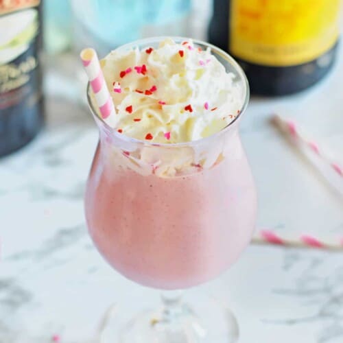Strawberry Mudslide (Frozen Pink Cocktail Recipe)