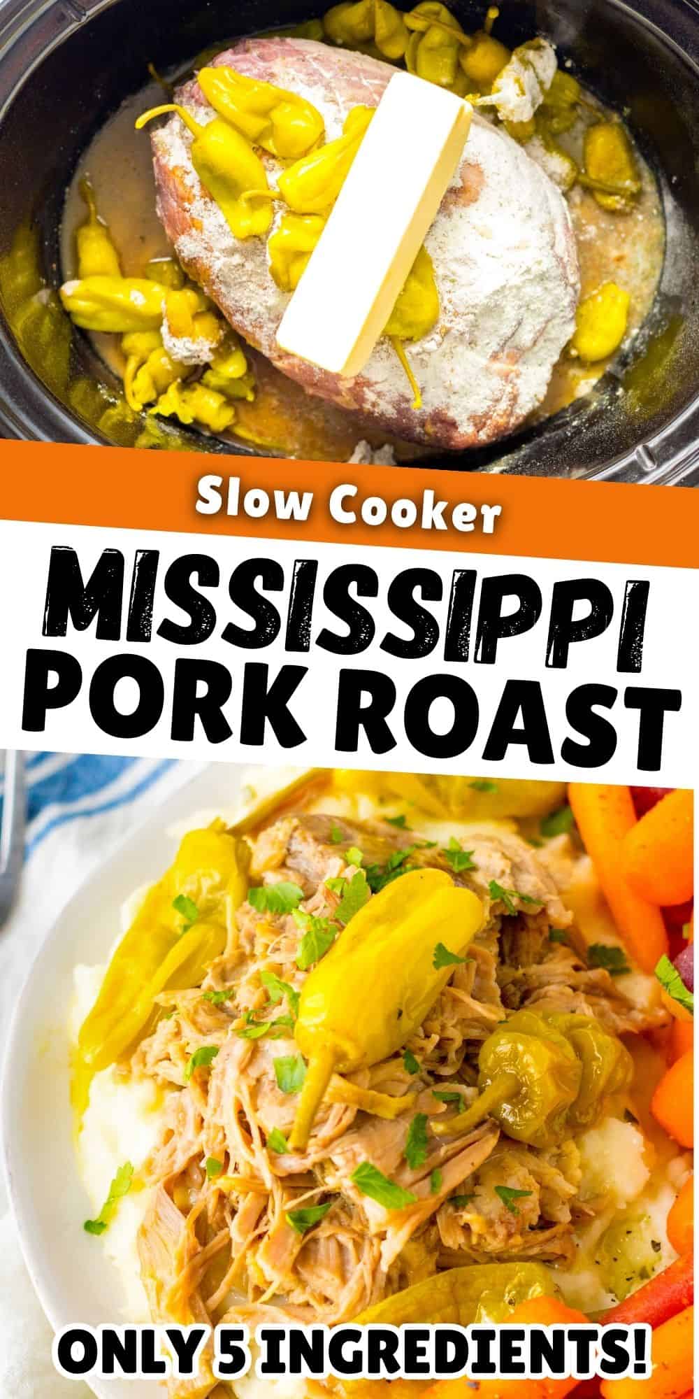 Slow Cooker Mississippi Pork Roast (5Ingredient Recipe)