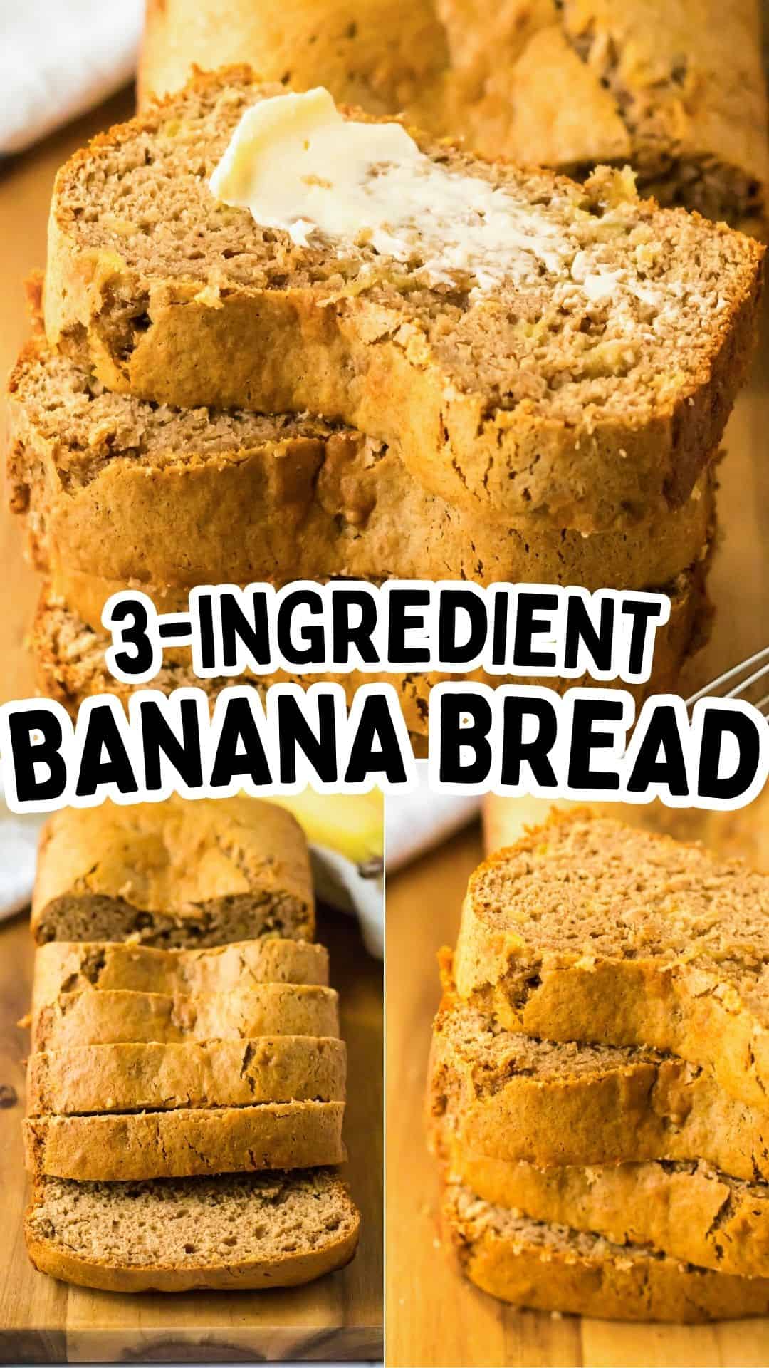 Easy 3 Ingredient Banana Bread Recipe