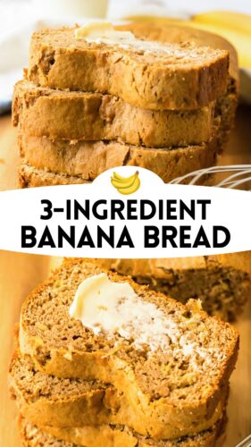3 Ingredient Banana Bread Pin.
