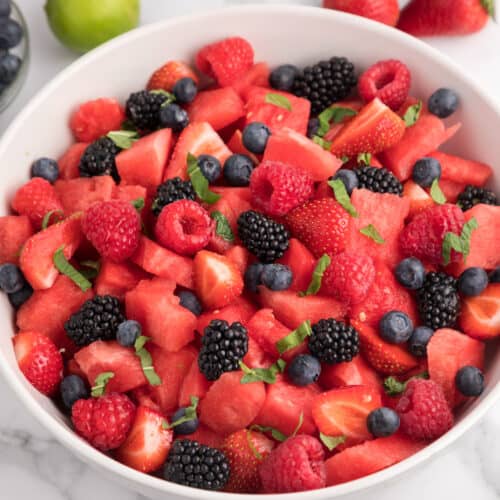 Watermelon Fruit Salad with Fresh Berries