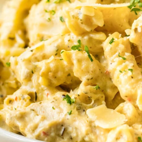 Crockpot Garlic Parmesan Chicken Pasta (6ingredient recipe!)