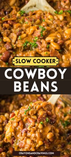 Slow Cooker Cowboy Beans Pin.