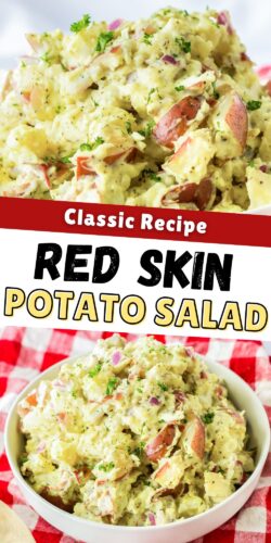 Red skin potato salad: classic recipe.