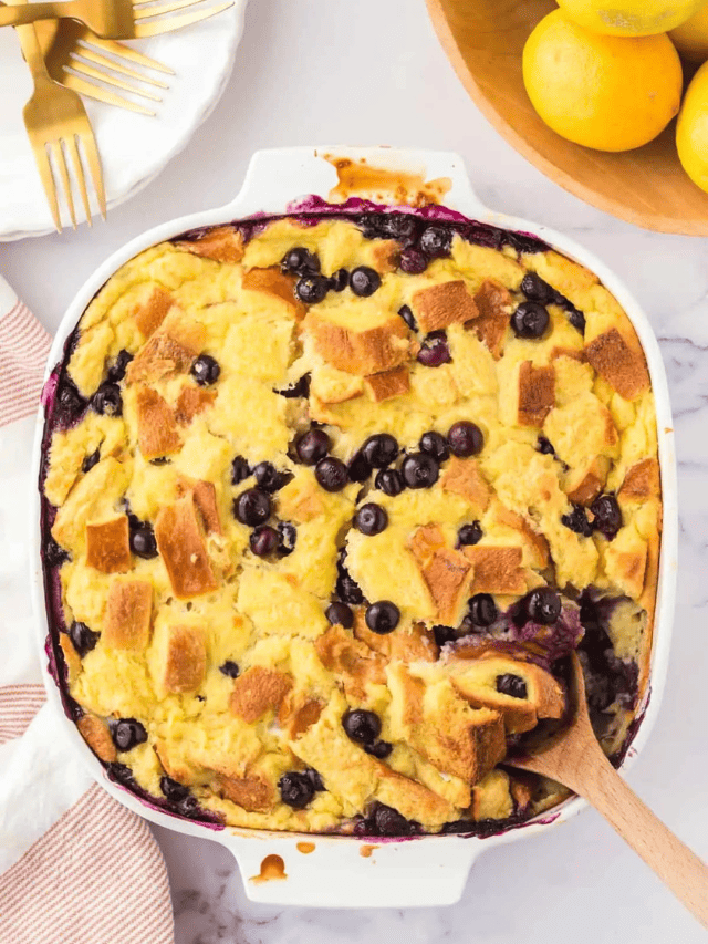 Blueberry Lemon Bread Pudding