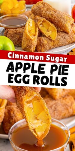 Cinnamon sugar apple pie egg rolls pin graphic.