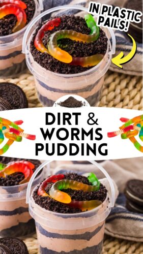 Dirt and Worms Pudding - in plastic pails!