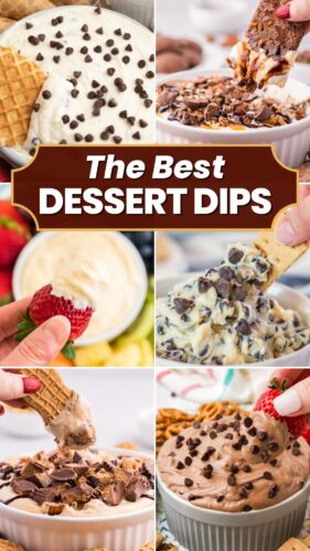 The best dessert dips image collage for pinterest.