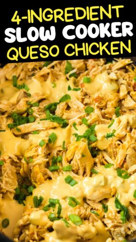 4-Ingredient Slow Cooker Queso Chicken Pin.