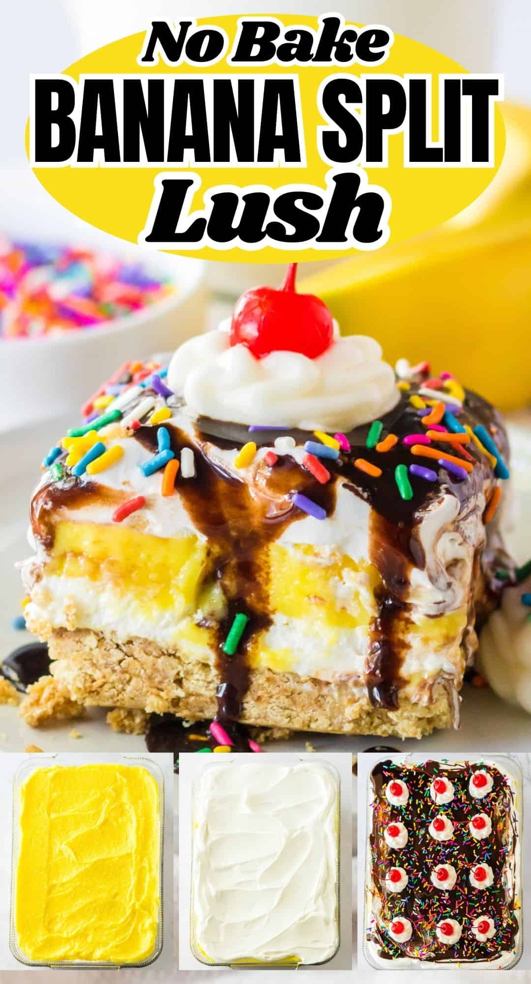 No Bake Banana Split Dessert Recipe