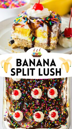 Banana Split Lush collage pin for pinterest sharing.