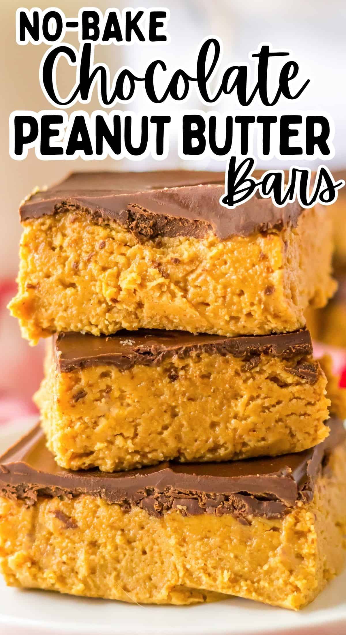 No Bake Chocolate Peanut Butter Bars (Easy Recipe!)